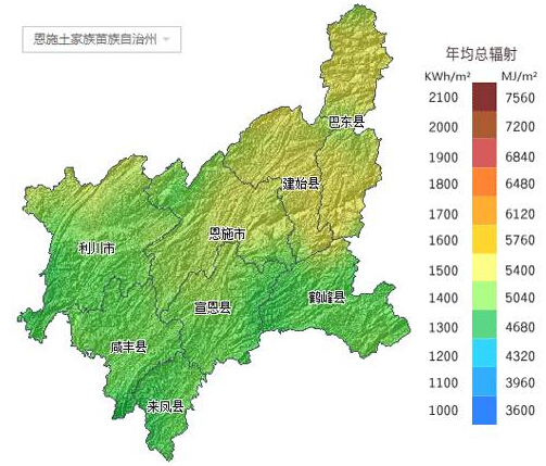 湖北所属各市太阳能资源分布地图集锦图片