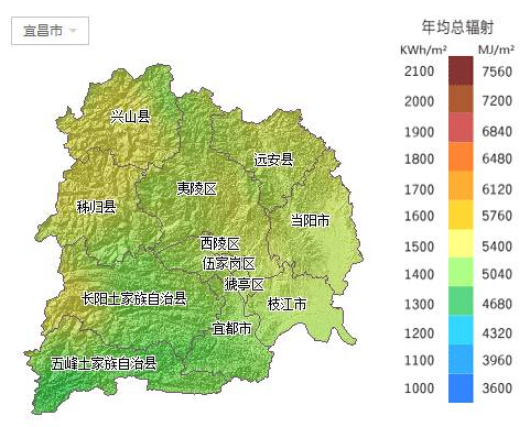 宜昌市——年均总辐射